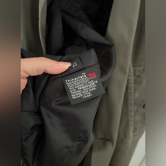 Towne by London Fog Size 40 Short Dark Olive Trenchcoat - Picture 10 of 10